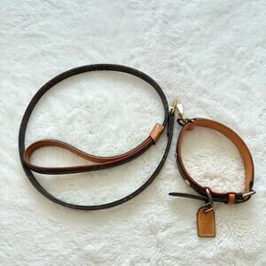 Louis Vuitton Dog Lead Monogram Brown Leather Pet Accessary Authentic